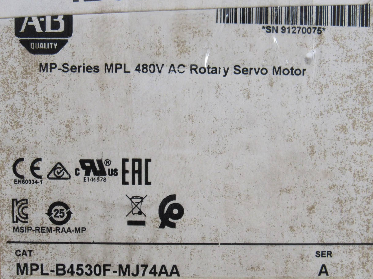 ALLEN BRADLEY MPL-B4530F-MJ74AA SERVO MOTOR SER.A MPLB4530FMJ74AA (NEW ...