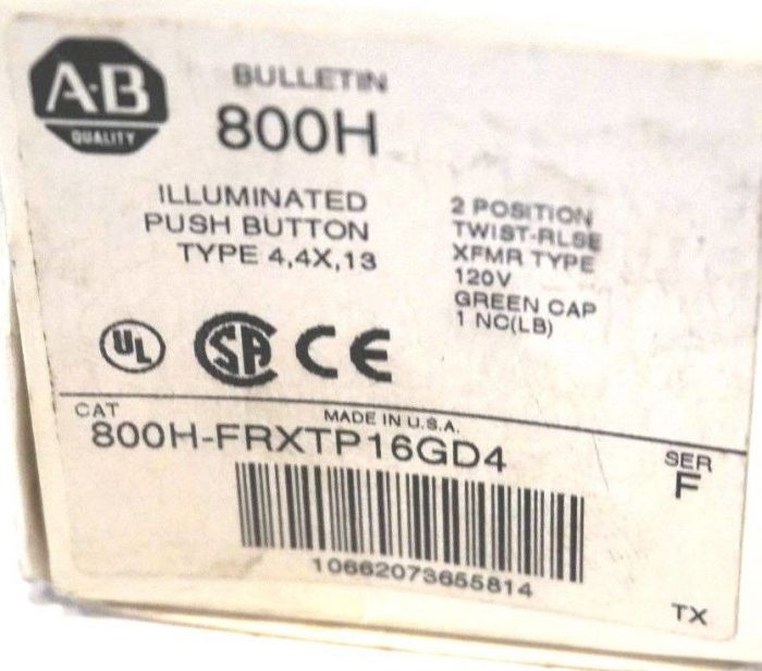 NEW ALLEN BRADLEY 800H-FRXTP16GD4 GREEN PILOT LIGHT SWITCH 800HFRXTP16GD4 - Image 3