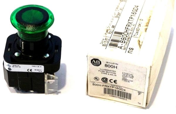 NEW ALLEN BRADLEY 800H-FRXTP16GD4 GREEN PILOT LIGHT SWITCH 800HFRXTP16GD4