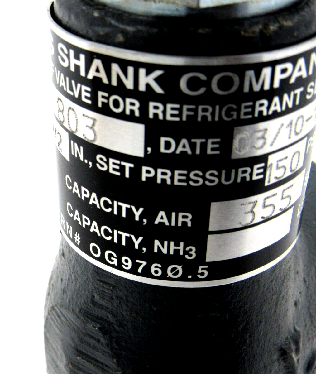NEW CYRUS SHANK COMPANY 803 RELIEF VALVE INLET SIZE 1/2 PRESSURE 150PSIG - Image 3