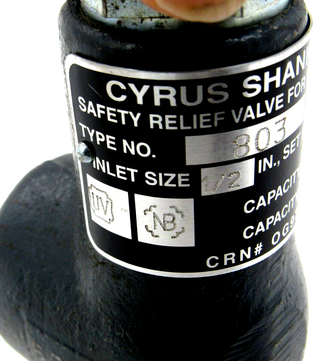 NEW CYRUS SHANK COMPANY 803 RELIEF VALVE INLET SIZE 1/2 PRESSURE 150PSIG - Image 5