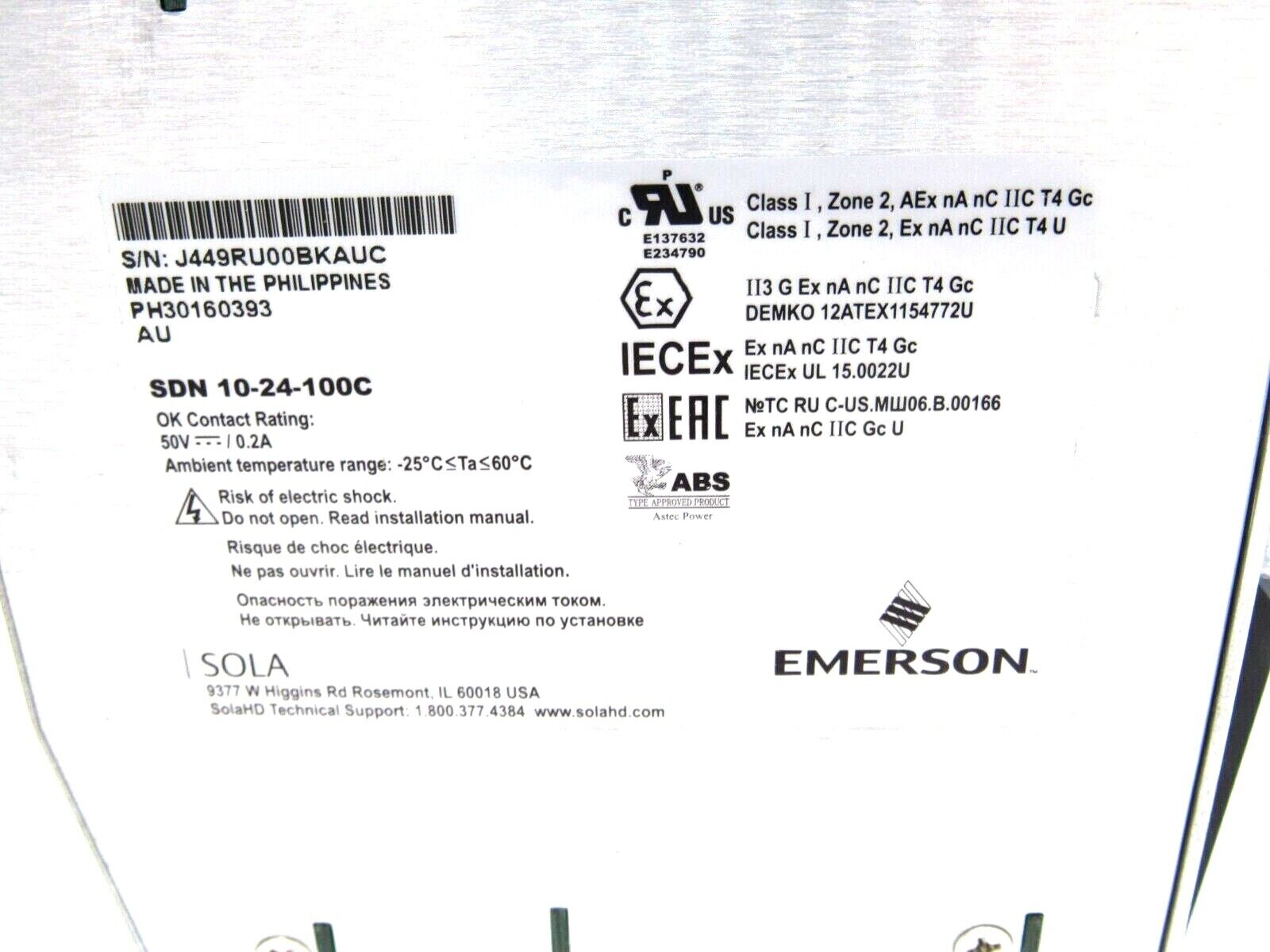 NEW EMERSON SDN-10-24-100C POWER SUPPLY SDN1024100C - Image 5