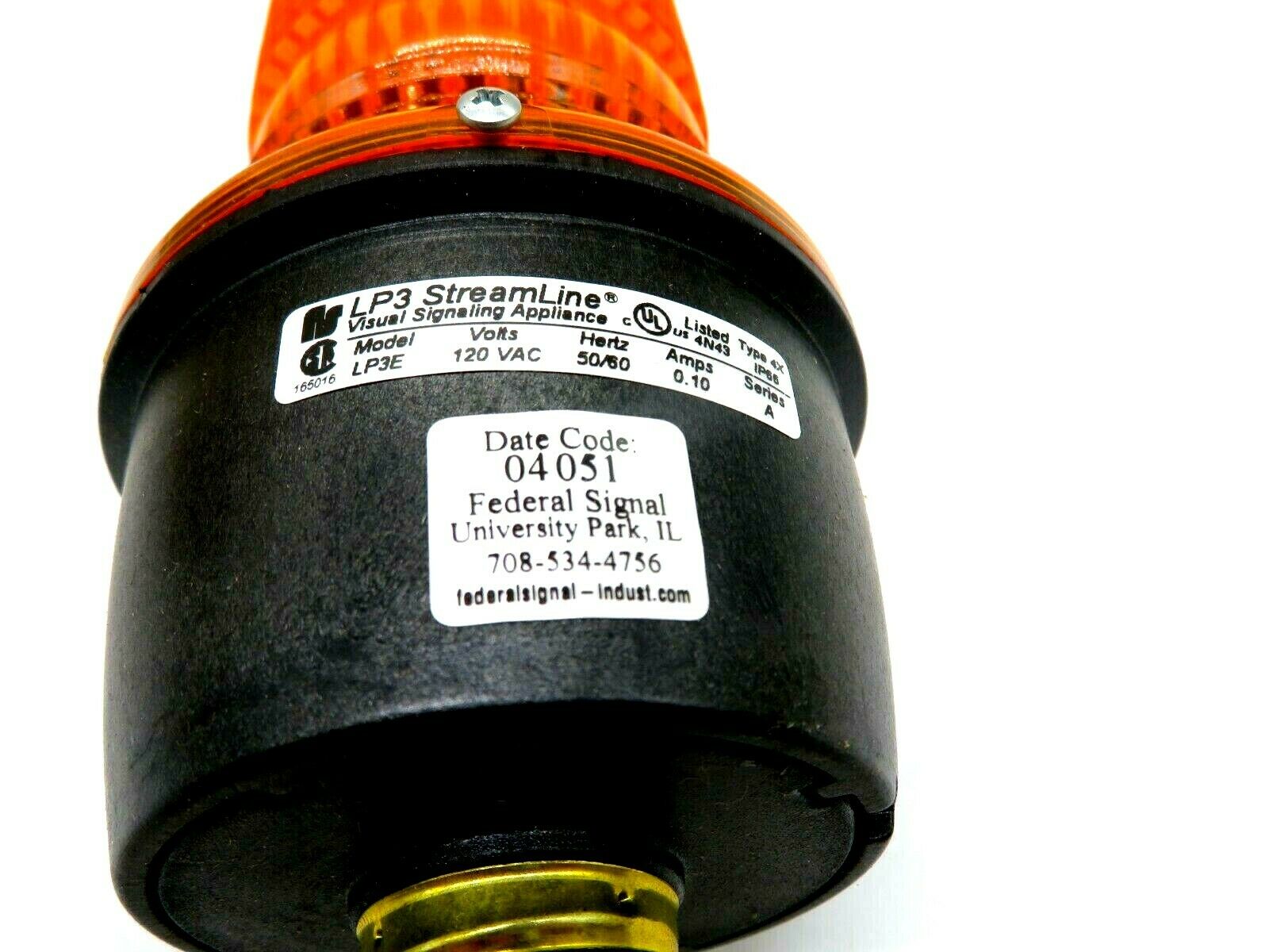 NEW FEDERAL SIGNAL CORPORATION LP3E-120A AMBER STREAMLINE STROBE LIGHT LP3E120A - Image 3