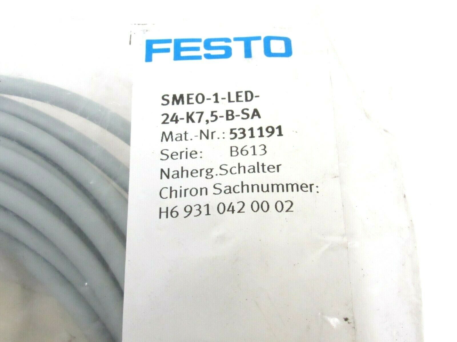 FESTO 151671 SMEO-1-LED-230B Sensore Magnetico 230V - Nuovo, Ricambio Elettronico