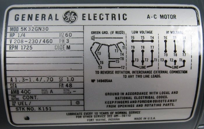 NEW GENERAL ELECTRIC 5K32GN30 MOTOR 1/4HP 1725 RPM - Image 5