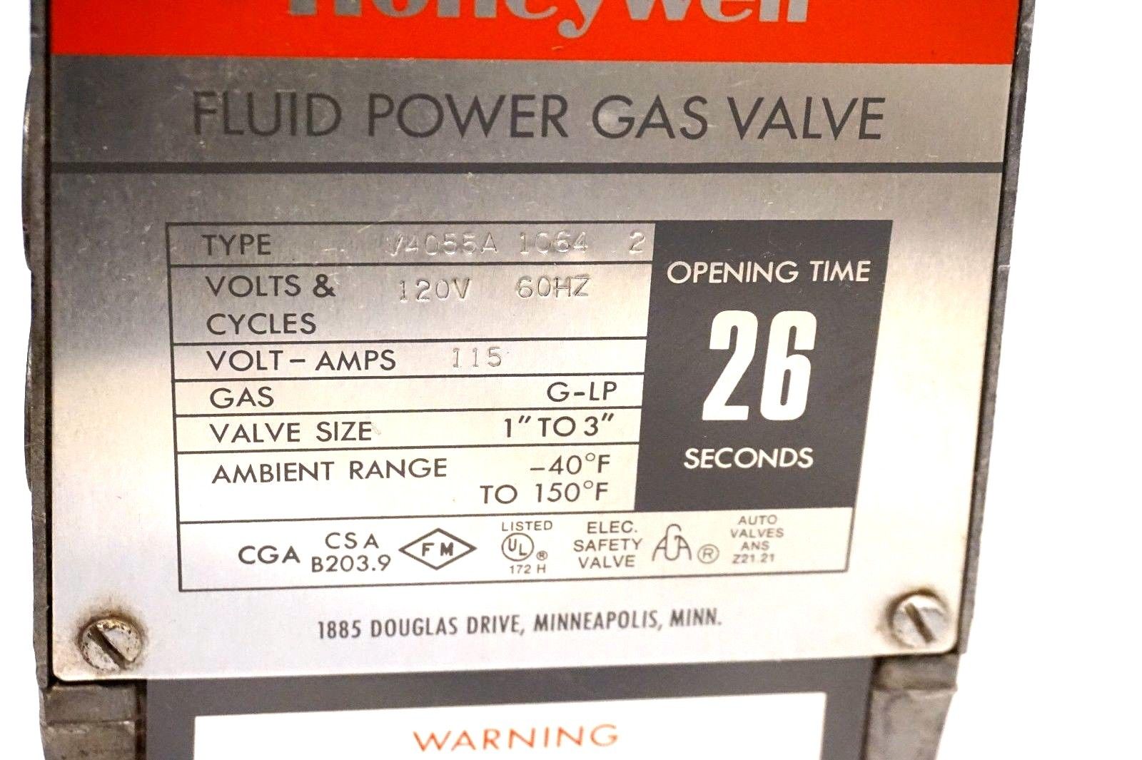 NEW HONEYWELL V4055A-10642 FLUID POWER GAS VALVE V4055A10642 - Image 4