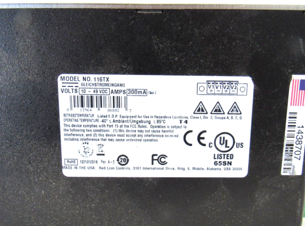 NEW RED LION CONTROLS N-TRON 116TX ETHERNET SWITCH - SB Industrial ...
