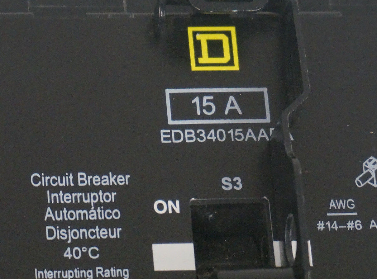 NEW SQUARE D EDB34015AABA CIRCUIT BREAKER 15A, 480Y/277V - Image 4