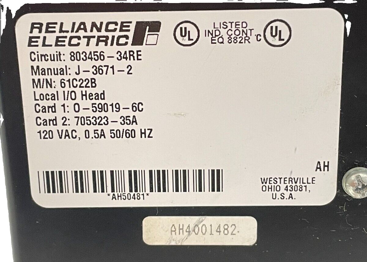 USED RELIANCE ELECTRIC 61C22B AUTOMATE LOCAL I/O HEAD 803456-34RE - Image 6